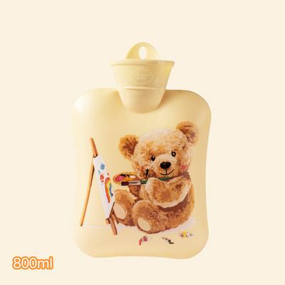 Cute Bear melegvizes táska 2000 ml-es nagy sűrűségű PVC meleg palackok kézmelegítő fedőcsomagolás melegvizes kancsó táska ágyi görcsökre