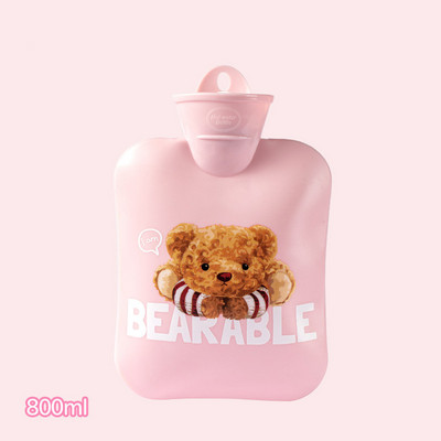 Cute Bear melegvizes táska 2000 ml-es nagy sűrűségű PVC meleg palackok kézmelegítő fedőcsomagolás melegvizes kancsó táska ágyi görcsökre