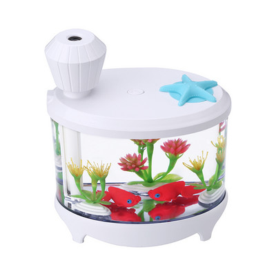 Gyönyörű Fishtank párásító 460 ml nagy kapacitású USB diffúzor otthoni irodai asztali színes puha éjszakai fény légpárásító