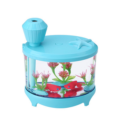 Gyönyörű Fishtank párásító 460 ml nagy kapacitású USB diffúzor otthoni irodai asztali színes puha éjszakai fény légpárásító