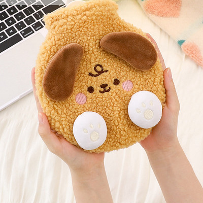 350 ml-es téli kézmelegítők melegítő csomagok Hordozható Kawaii Dog plüss vizes palack kézmelegítő zsebtömítés Újrahasználható kézmelegítő