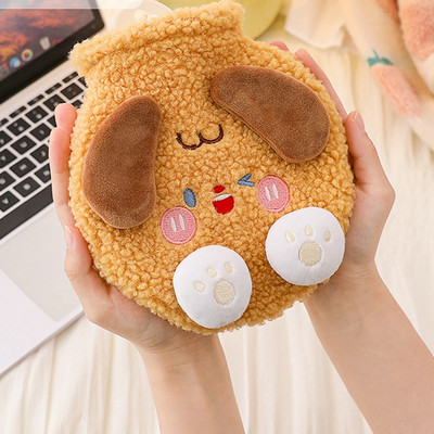 350 ml-es téli kézmelegítők melegítő csomagok Hordozható Kawaii Dog plüss vizes palack kézmelegítő zsebtömítés Újrahasználható kézmelegítő