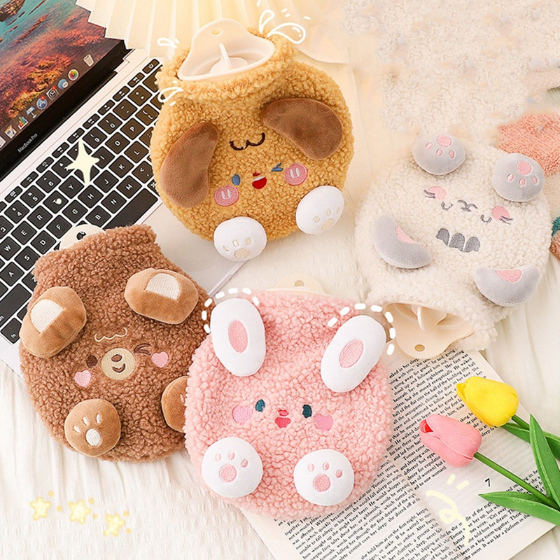 350 ml-es téli kézmelegítők melegítő csomagok Hordozható Kawaii Dog plüss vizes palack kézmelegítő zsebtömítés Újrahasználható kézmelegítő