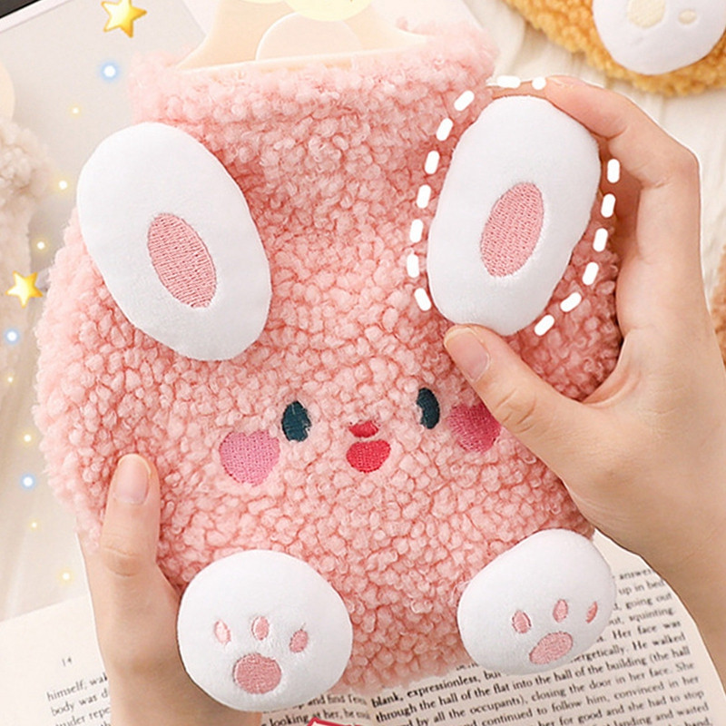 350 ml-es téli kézmelegítők melegítő csomagok Hordozható Kawaii Dog plüss vizes palack kézmelegítő zsebtömítés Újrahasználható kézmelegítő