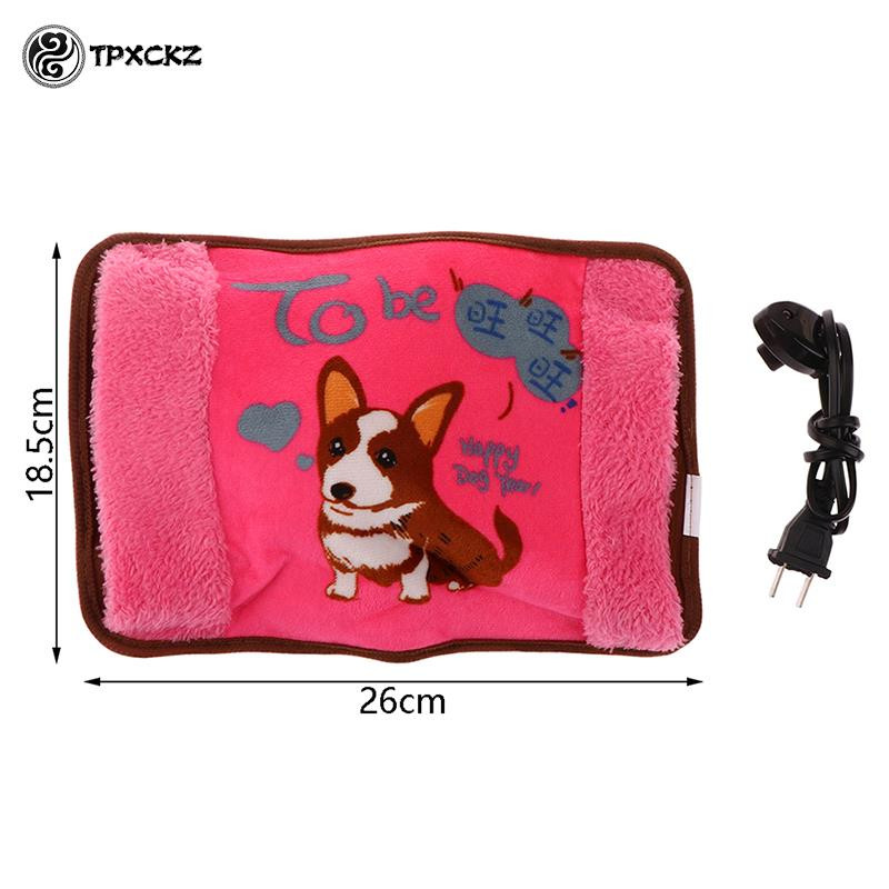 Rajzfilm dugós kézmelegítő hőcsomag Aranyos újratölthető elektromos melegvizes zsák biztonsági ruha újrafelhasználható melegvizes palack kézmelegítő