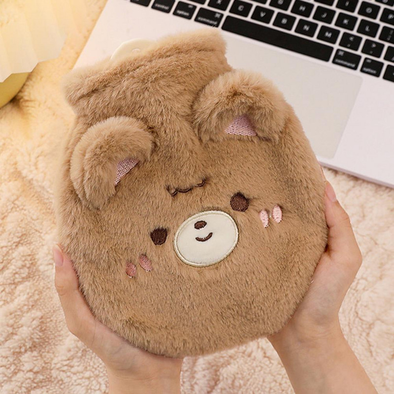 Kuumaveekott Vastupidav multifilmipildid, korduvkasutatav siseruumides, väljas, armas loomaplush kuumaveepudel majapidamises