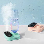 Hordozható vizespalackos párásító USB újratölthető Humidificador Aroma illóolajos légdiffúzor éjszakai lámpával otthonra/irodába