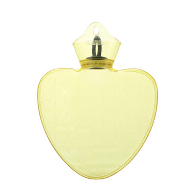 Uus moodne turvaline läbipaistev kuumaveepudel Südamekujuline PVC loputus käes hoidev kuumaveepudel Kodu magamistoatarbed