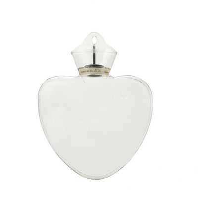 Uus moodne turvaline läbipaistev kuumaveepudel Südamekujuline PVC loputus käes hoidev kuumaveepudel Kodu magamistoatarbed