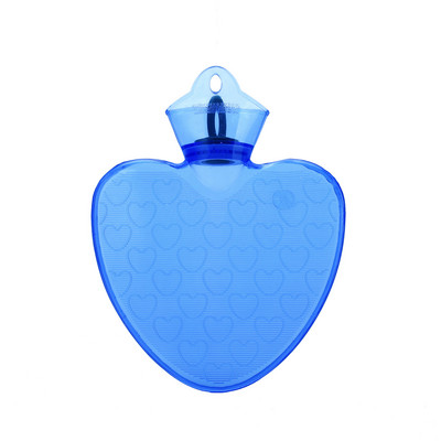 Uus moodne turvaline läbipaistev kuumaveepudel Südamekujuline PVC loputus käes hoidev kuumaveepudel Kodu magamistoatarbed