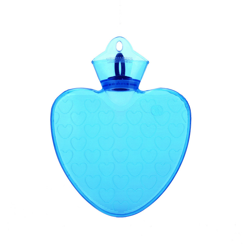 Uus moodne turvaline läbipaistev kuumaveepudel Südamekujuline PVC loputus käes hoidev kuumaveepudel Kodu magamistoatarbed