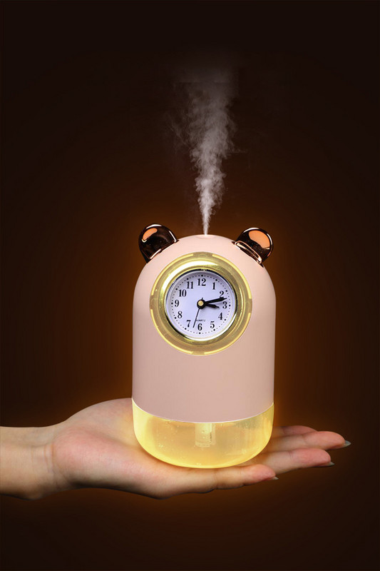 Novi dizajn sat ovlaživač zraka sprej ovlaživač USB spavaća soba uredski stolni raspršivač