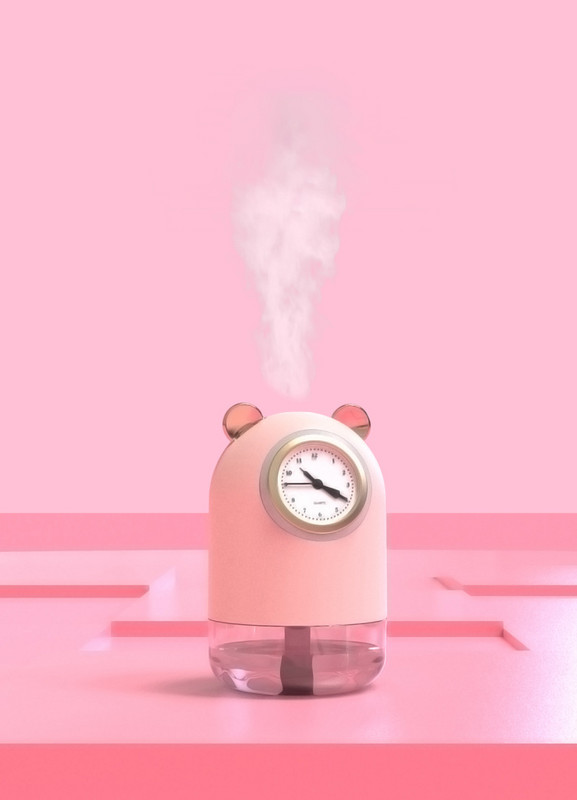 Novi dizajn sat ovlaživač zraka sprej ovlaživač USB spavaća soba uredski stolni raspršivač