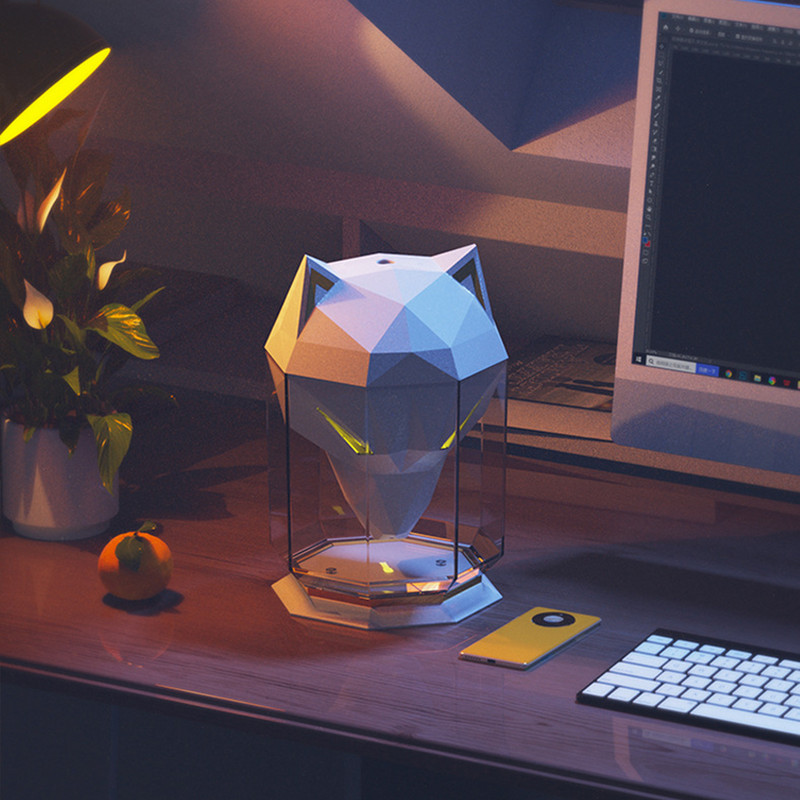 Filterhualv USB Input Humidifier Air Wolf Head Electric Essential Oil Diffuser Ultrasonic Aroma Diffuser Wolf Separated Aroma