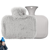 Melegvizes táska gumi fedéllel Melegvizes táska puha gyapjú borítással kézi zseb 1,5 literes melegvizes táska kézmelegítő hideg hideg kezelés