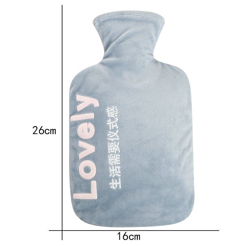 Μπουκάλι ζεστού νερού Μαλακό για να διατηρείται ζεστό το χειμώνα Φορητό και επαναχρησιμοποιήσιμο Προστασία βελούδινο κάλυμμα που πλένεται και στεγανό