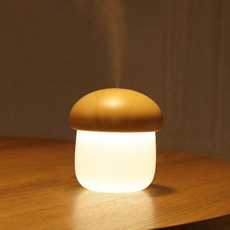 250 ml-es mini párásító USB aroma diffúzor otthoni baba autós irodai légpárásító aranyos gombás párás párásító éjszakai lámpákkal