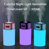 Uus lauaarvuti õhuniisutaja värviliste atmosfäärivalgustega 300 ml mahutavusega Cool Mist aroomi difuusor kodu magamistoa õhuniisutaja puhasti