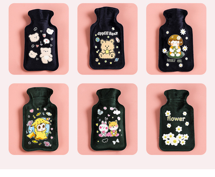 Szép rajzfilm kézi po langyos melegvizes palackok mini melegvizes palackok hordozható kézmelegítő lányoknak zsebes kéz láb melegvizes táskák