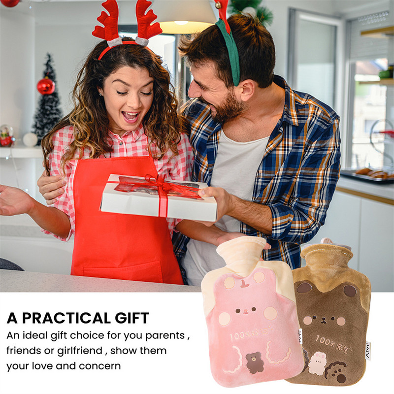 Multikas plüüskaru kuumaveepudel vee täidis samet Väike kaasaskantav õpilase käte ja jalgade soojem Armsate tüdrukute soe veekott