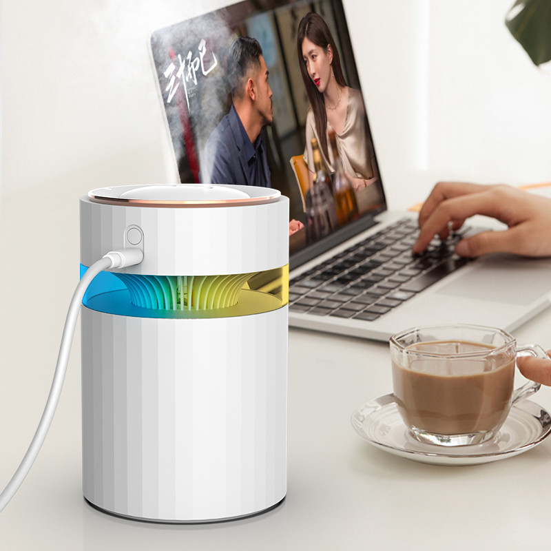 900 ml-es dupla fúvókás légpárásító színes könnyű némítású Heavy Fogger USB Humidificador légtisztítóval otthoni irodába, hálószobába