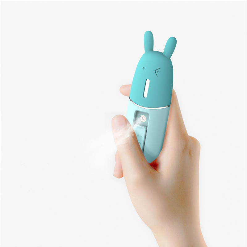 Cute Rabbit hordozható arc-párásító elektromos USB kézi vízpermet készítő léghűtő párásítók diffúzor arcgőzhöz