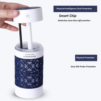 3 σε 1 mini Lucky Cup Humidifier USB Ultrasonic Aroma Diffuser Διαχύτη αιθέριου ελαίου με φως LED ανεμιστήρα USB για υγραντήρες αυτοκινήτου