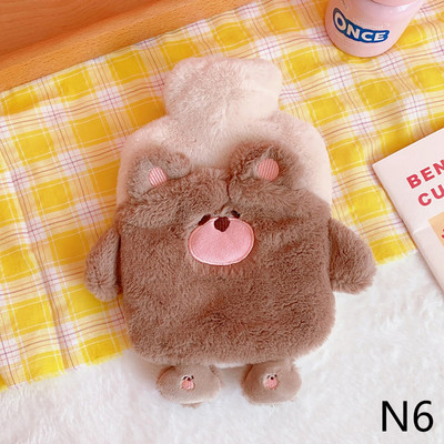 Aranyos PVC stressz-fájdalomcsillapító melegvizes palacktáska Kawaii kötött puha, kényelmes huzat Téli meleg meleg újrafelhasználható kézmelegítő