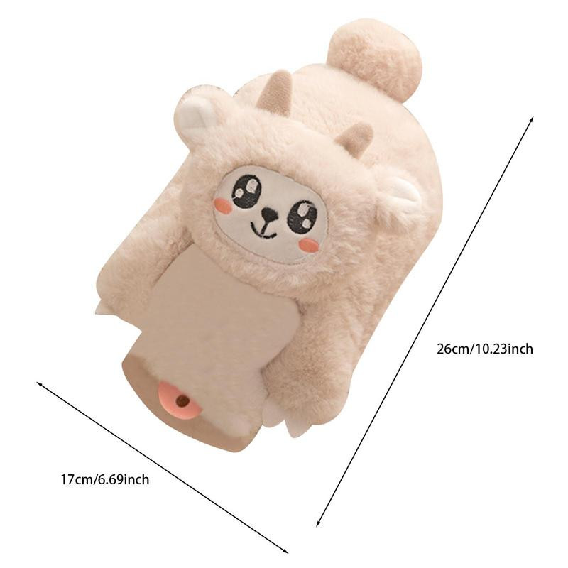 Pungă de apă caldă de desene animate Geantă mică de apă caldă Sticla clasică de cauciuc cu apă caldă sau rece cu capac drăguț pentru animale de pluș pentru burta mâinii