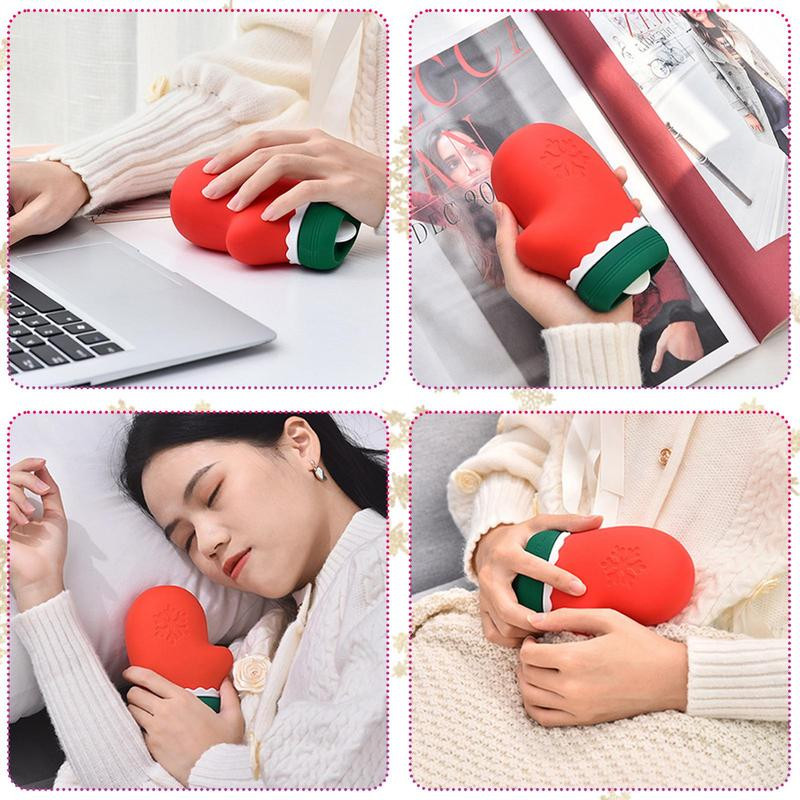 Mini melegvizes palack karácsonyi minikesztyű formázott melegvizes táska melegvizes palackkesztyű melegen tartás segít enyhíteni az izomfájdalmakat