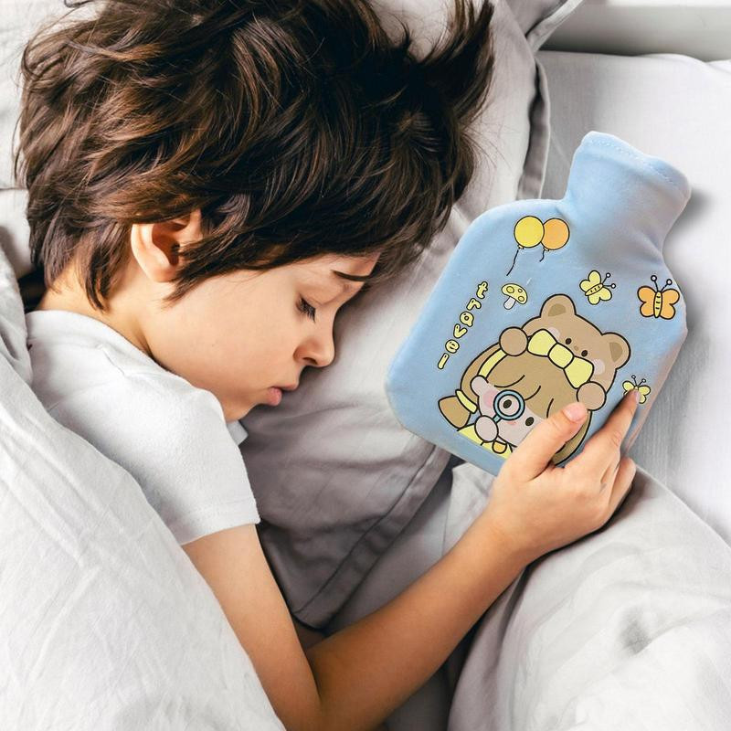 1 db 350 ml-es melegvizes táska aranyos rajzfilm melegvizes palack plüss melegvizes palack téli meleg vizes táska kéz lábmelegítő vizes palack