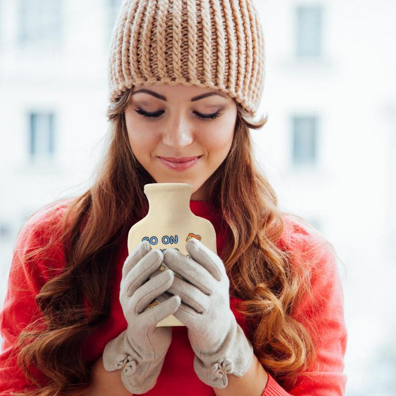 1 db 350 ml-es melegvizes táska aranyos rajzfilm melegvizes palack plüss melegvizes palack téli meleg vizes táska kéz lábmelegítő vizes palack