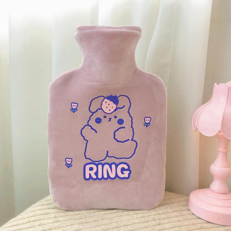 350 ml-es klasszikus melegvizes táska vízbefecskendezéses melegvizes táska Aranyos melegvizes palack táska puha fedelű hordozható kézmelegítő palackok