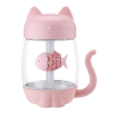 350 ml Cat USB párásító légtisztító mini aroma illóolaj diffúzor hordozható otthoni párásító ködkészítő meleg fénnyel