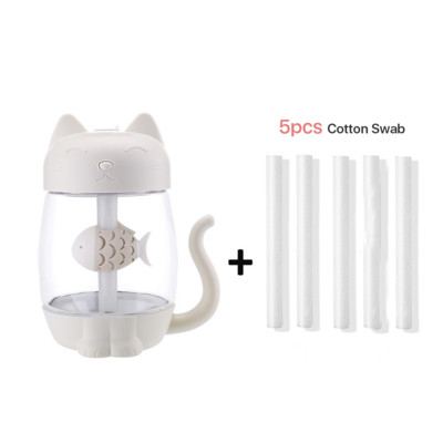 350 ml Cat USB párásító légtisztító mini aroma illóolaj diffúzor hordozható otthoni párásító ködkészítő meleg fénnyel