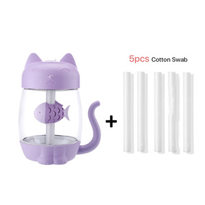 350 ml Cat USB párásító légtisztító mini aroma illóolaj diffúzor hordozható otthoni párásító ködkészítő meleg fénnyel