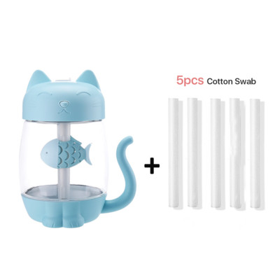 350 ml Cat USB párásító légtisztító mini aroma illóolaj diffúzor hordozható otthoni párásító ködkészítő meleg fénnyel