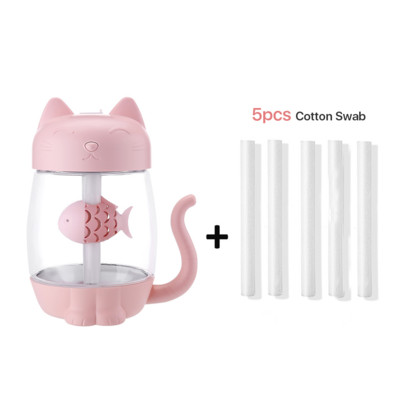 350 ml Cat USB párásító légtisztító mini aroma illóolaj diffúzor hordozható otthoni párásító ködkészítő meleg fénnyel