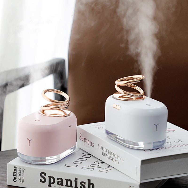 Mini umidificator dinamic suspendat cu inel, portabil, baterie de 2000 mAh, difuzor electric de aromoterapie, umidificator de aer cu ultrasunete