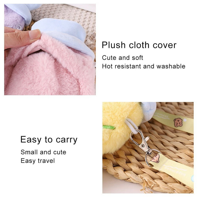 Δώρο ζεστά εργαλεία Μίνι φορητό χαριτωμένο μοτίβο μπουκάλι ζεστού νερού Ασφάλεια Αντιεκρηκτική θερμαντική συσκευή χεριών βελούδινο ζώο κινουμένων σχεδίων