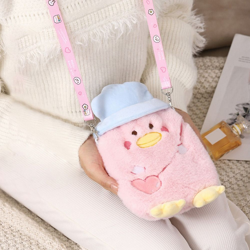 Δώρο ζεστά εργαλεία Μίνι φορητό χαριτωμένο μοτίβο μπουκάλι ζεστού νερού Ασφάλεια Αντιεκρηκτική θερμαντική συσκευή χεριών βελούδινο ζώο κινουμένων σχεδίων