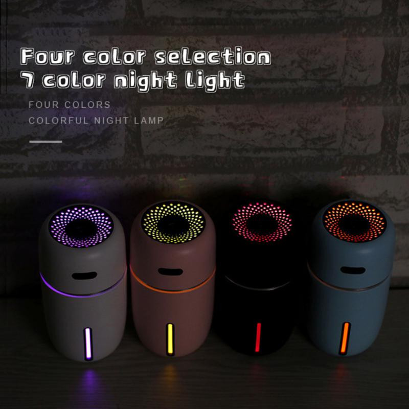 USB mini légdiffúzor párásító 7 LED színnel otthoni irodai szállodai hordozható két üzemmódú illóolaj köd permetező diffúzor