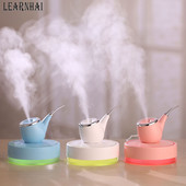 LEARNHAI 110 ml ultrahangos levegő dohánycső párásító mini aroma diffúzor otthoni autós USB ködkészítő ködkészítő LED éjszakai lámpával