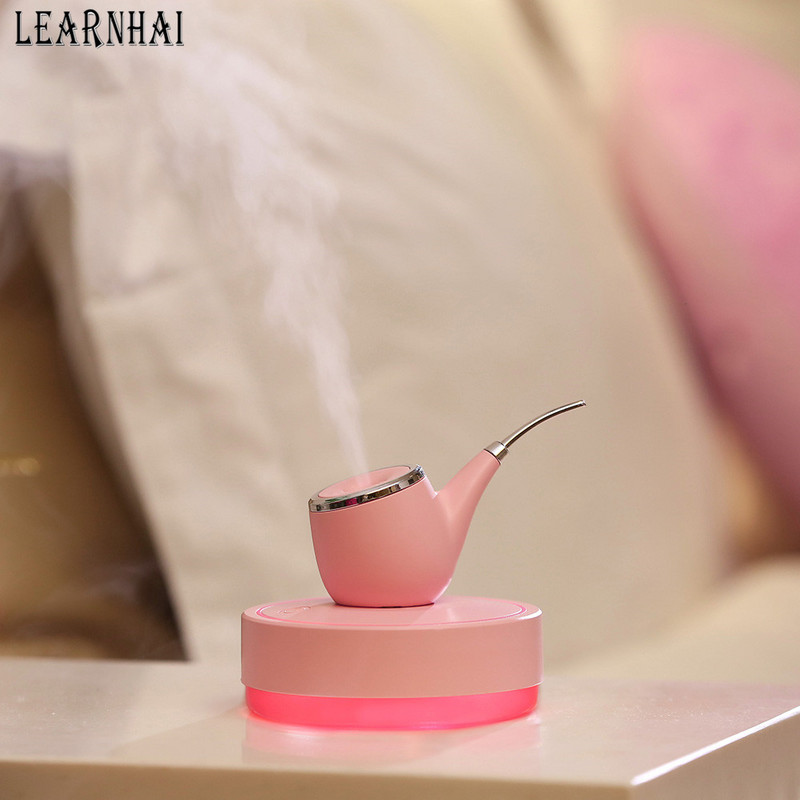 LEARNHAI 110 ml ultrahangos levegő dohánycső párásító mini aroma diffúzor otthoni autós USB ködkészítő ködkészítő LED éjszakai lámpával