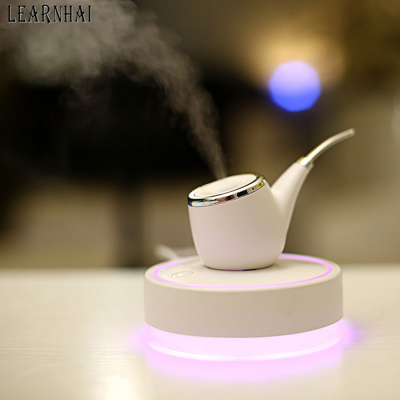 LEARNHAI 110 ml ultrahangos levegő dohánycső párásító mini aroma diffúzor otthoni autós USB ködkészítő ködkészítő LED éjszakai lámpával