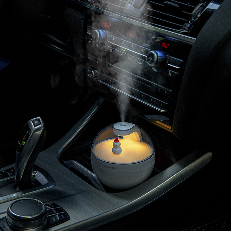 220ML Snowman Mini Humidifier USB Portable Electric Ultrasonic Cool Mist Maker Aromatherapy Oil Diffuser for Christmas Gift