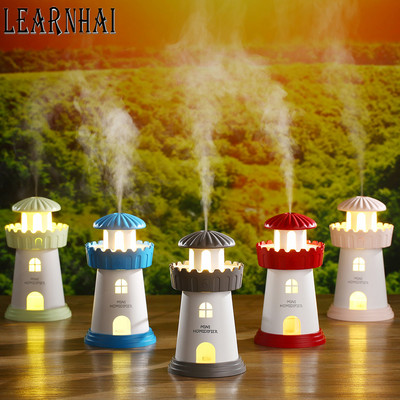 LEARNHAI 150ml Lighthouse ultraskaņas gaisa mitrinātājs USB DC5V difuzors pārnēsājams mājsaimniecības gaisa attīrītājs miglas automāts automašīnai mājās