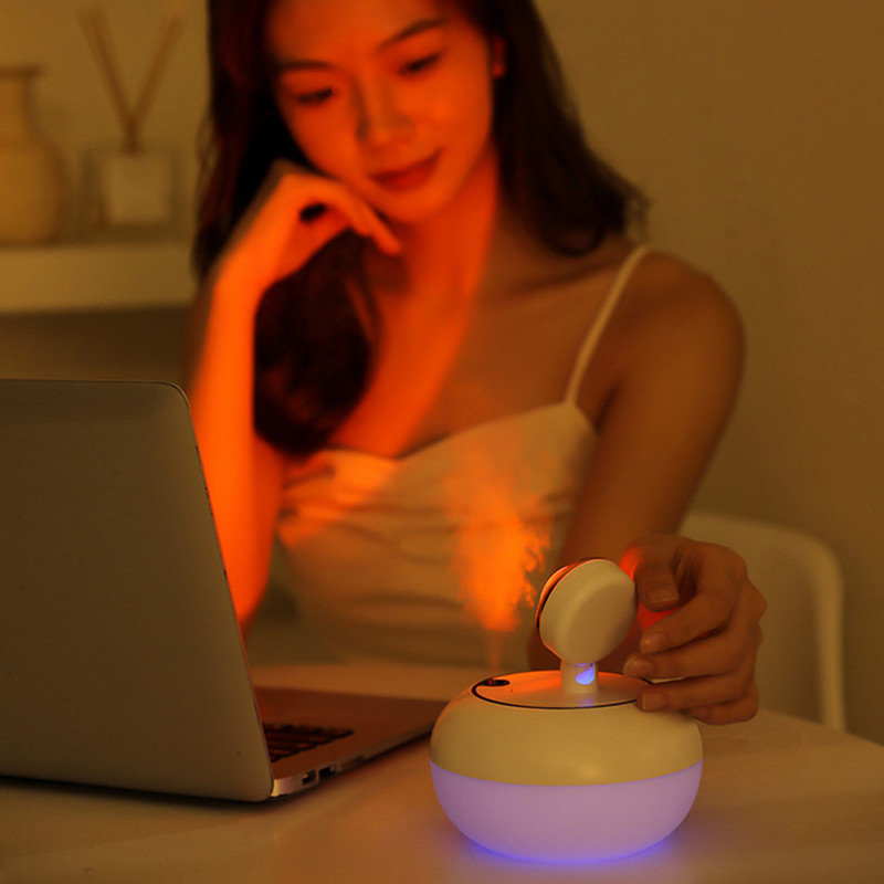 Légpárásító Mini párásító romantikus fényképezéssel Sunset Lamp Aroma Illóolaj diffúzor otthoni Mini vízbefúvóhoz