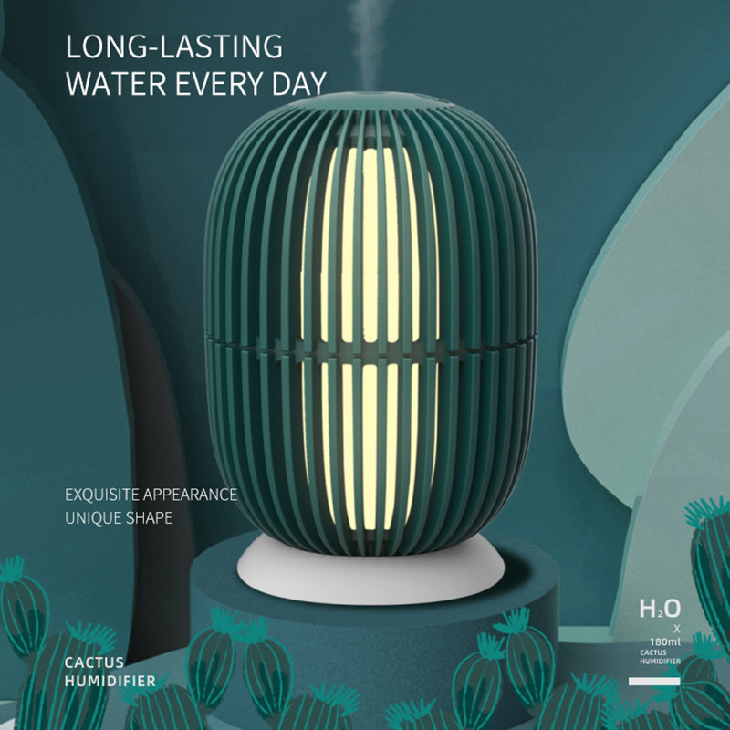 Νέος υγραντήρας H8 Cactus Cute Mini Household Μικρός ενυδατικός Αρωματοθεραπεία USB Humidifier Πολύχρωμο φως νύχτας