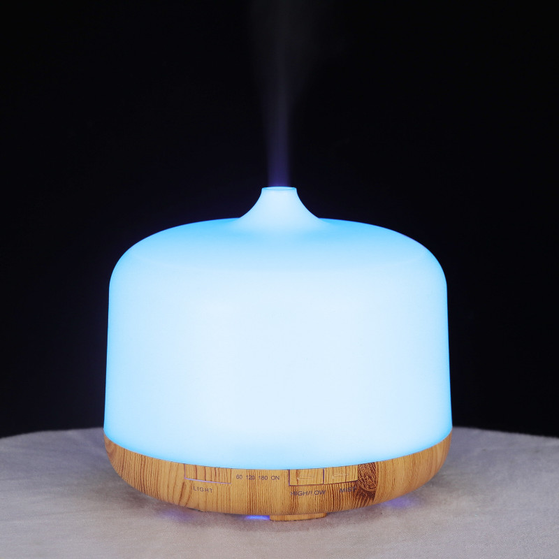 Légpárásító 500ml Ultrahangos aromaterápiás gép illóolaj diffúzor Távirányítós aromadiffúzor színes fénnyel